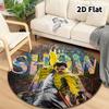 Queen Freddie Mercury Round Area Rug Carpet Rug For Living Room Bedroom Sofa Playroom Decor Nonslip Floor Mat