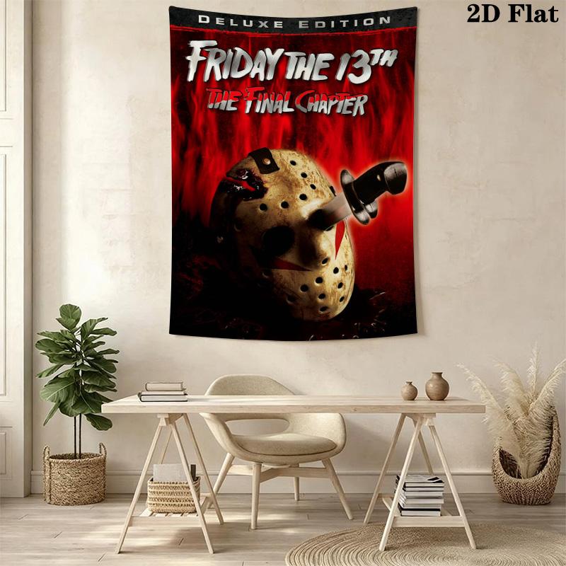 Halloween Horror Movie Poster Tapestry Tapestry Fashion Print Background Cloth Soft Christmas Gift Home Decor
