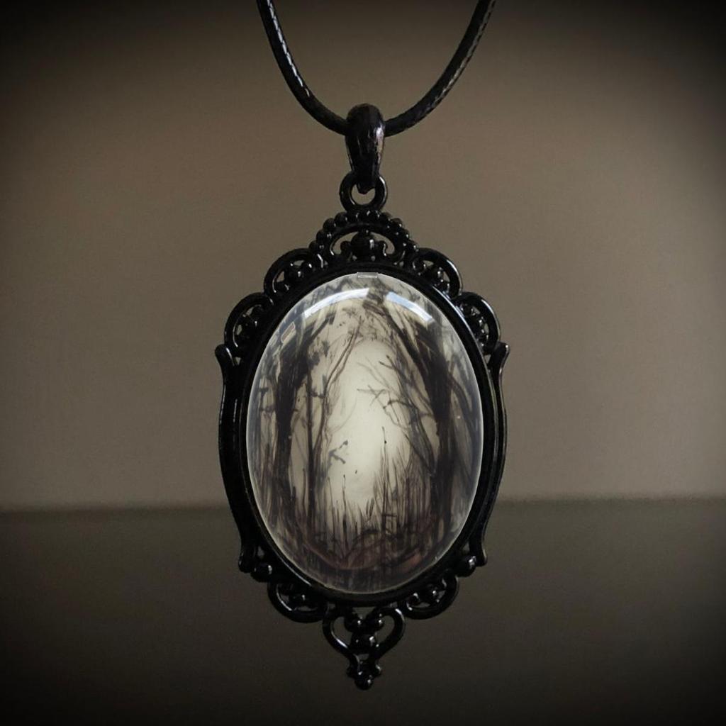 Jun'an Gothic Raven Forest Pendant Charm Necklace
