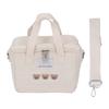 Diaper Shoulder Bag Oxford Cloth Large Capacity Embroidery Bear Pattern Mom Travel Bag with Handle