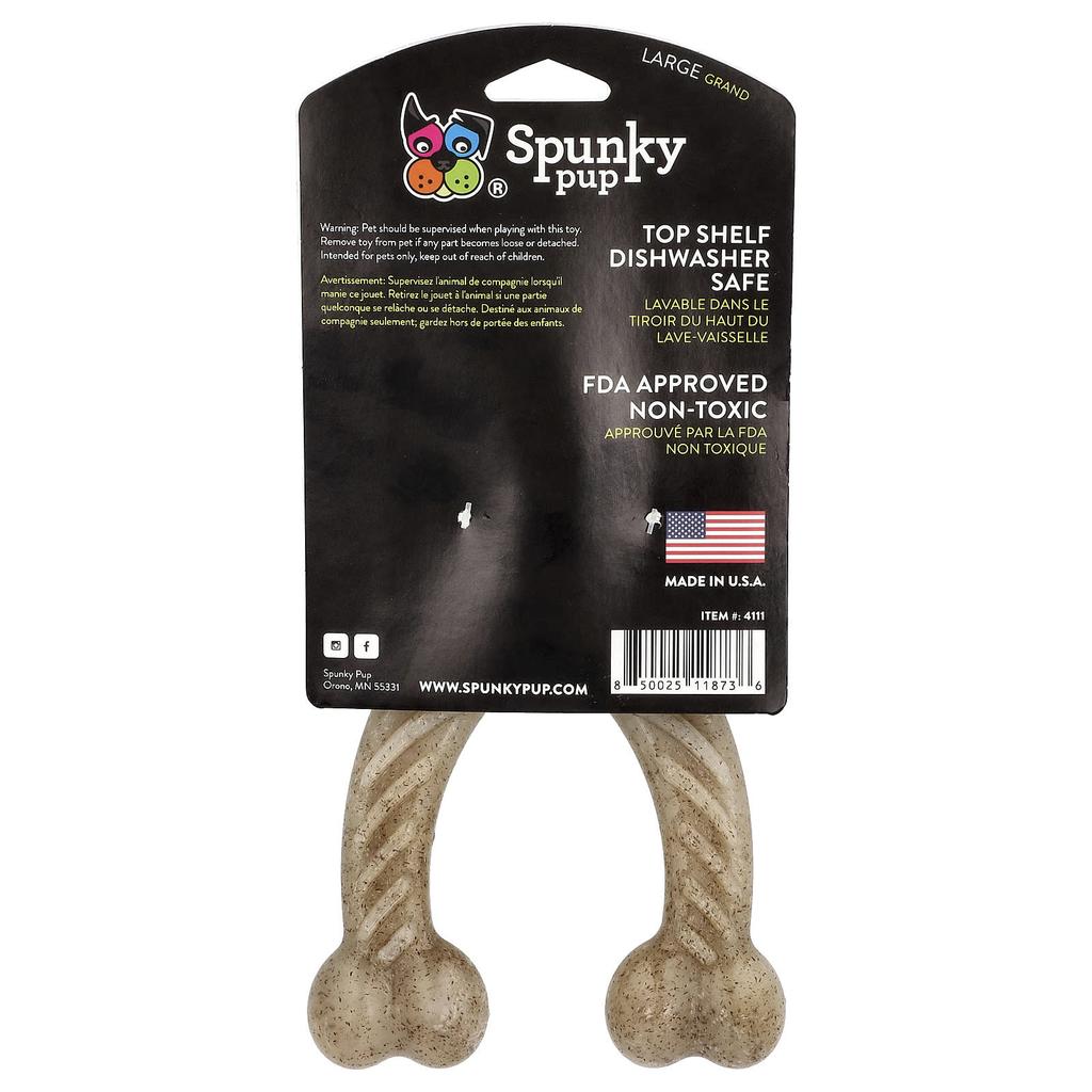 Spunky Pup Wishbone, Chewable Toy, Large, Chicken, 1 Toy