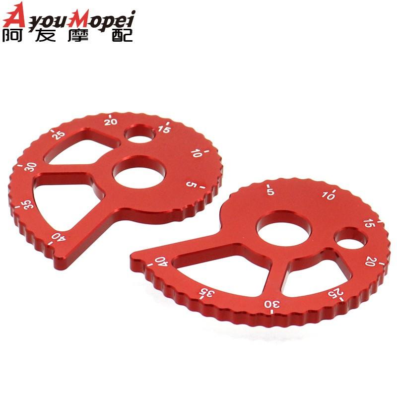 Aluminum Chain Adjuster Yamaha XTZ600 WR250Z DT125R 125RE Motorcycles - Black Red Blue