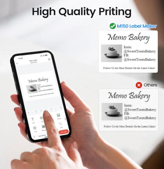 Portable Mini 2inch Wireless Label Printer Thermal Sticker Maker USB+ for Jewelry Clothing Price Tag Food Address Stock