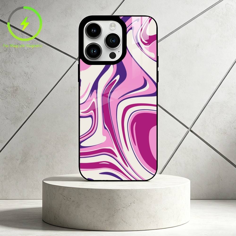 Абстрактные художественные линии Чехол для телефона Для iPhone 17 16 15 14 13 12 Pro Max Plus для Зеркального Беспроводного Магнитного Чехла