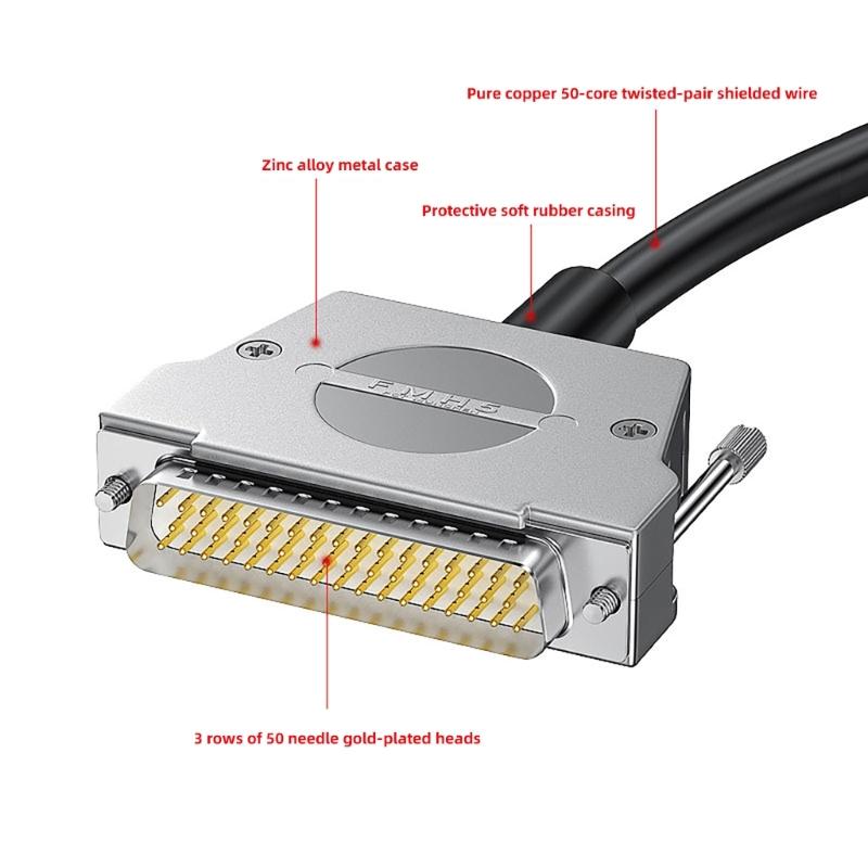 Кабель-переходник DB50 Male/Female, экранированный провод 28 AWG для систем передачи данных