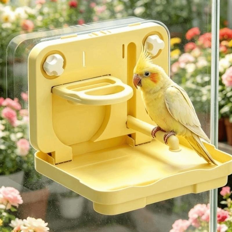 Pet Supplies Suction Cup Car Bird Stand Bite Resistant Plastic Reptile Rest Platform Folding Pet Out Standing Pole Small Birds