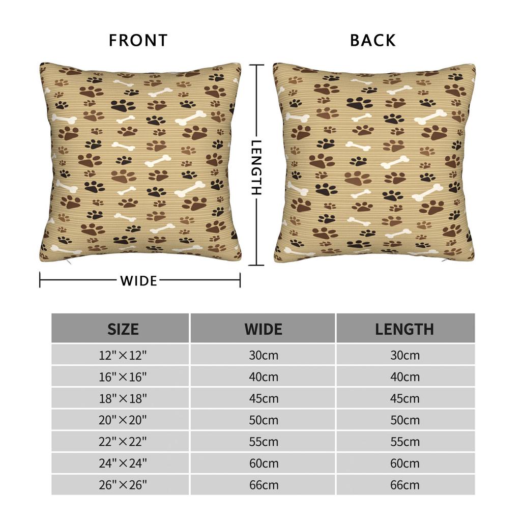 Colorful Paw Print And Bone Pillow Case Novelty Pillow Cover Comfy Pillowcases For Couch Sofa Bedroom