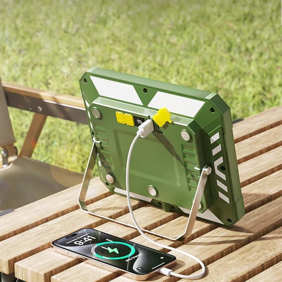 Перезаряжаемый светодиодный кемпинговый фонарь, 6 режимов освещения, мощный водонепроницаемый портативный подвесной фонарик для улицы, аварийное освещение