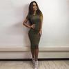 Women Sexy Fashion Bag Hip Dress Ladies Short-sleeved Summer Casual Dresses Evening Party Black Gray Army Green Dress