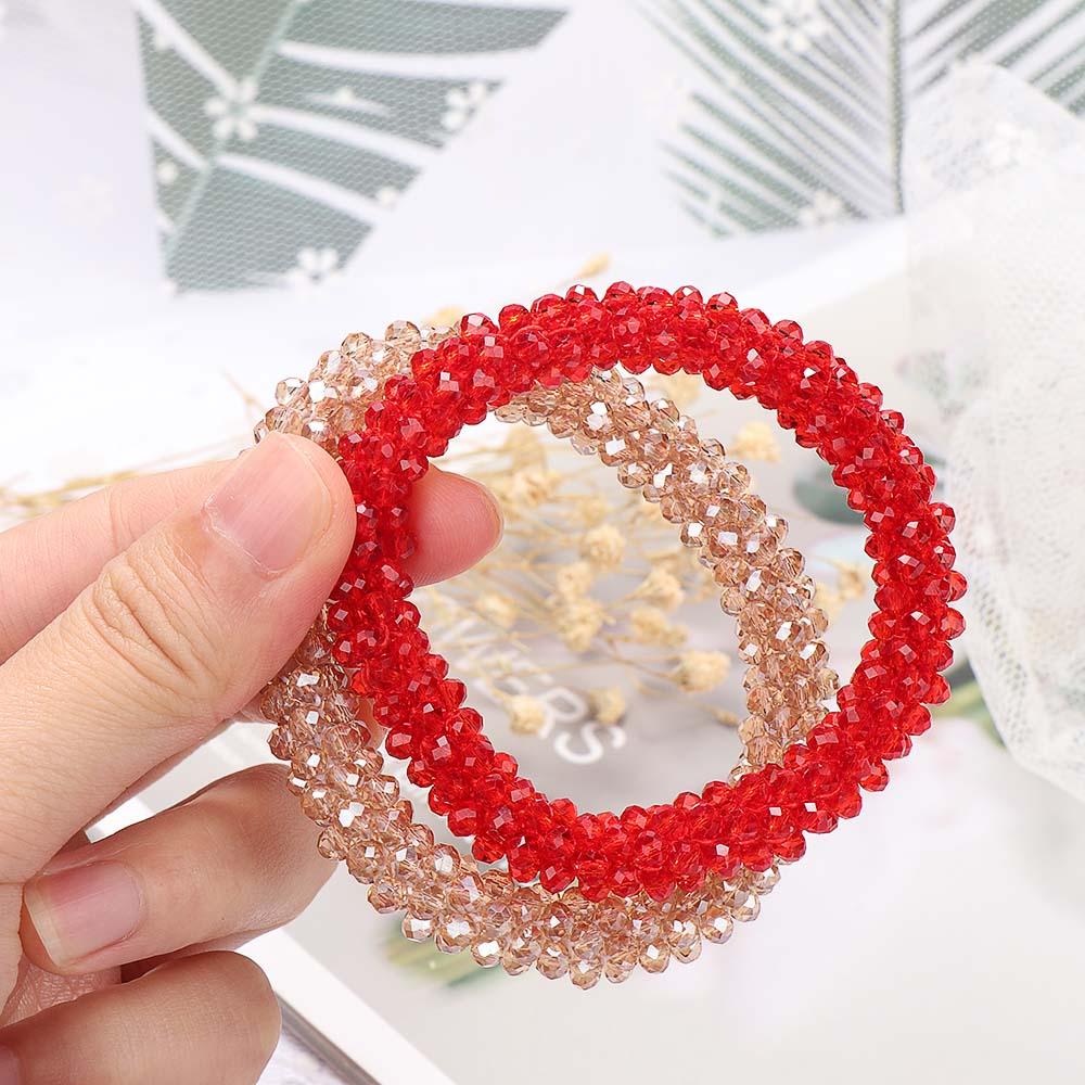 Аксессуары Милые студенческие дамы для женщин Кристаллы для волос Резинки для волос Держатель для хвоста Резинка