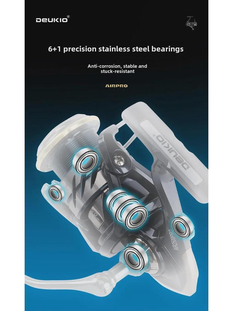 Dequ Сверхлегкая катушка для рыбалки с защитой от морской воды из углеродного волокна без зазоров