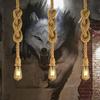 1/5/10Pcs Retro Vintage Rope Lamp Creative Country Edison Bulb Chandelier Decoration Home Vintage Hemp Rope Pendant Lamp