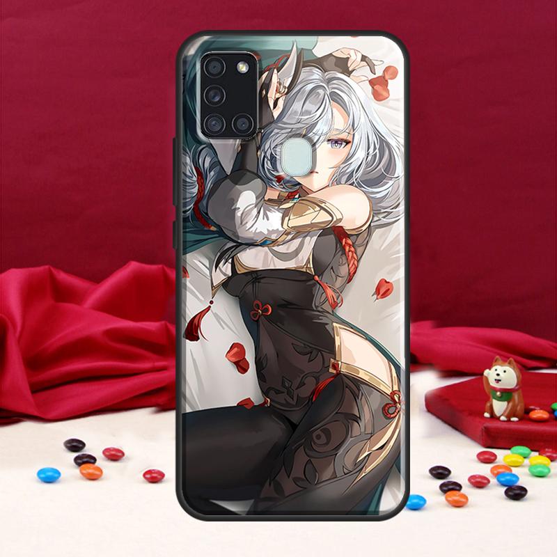 Чехол Genshin Impact Shenhe для Samsung Galaxy A34 A54 A14 A71 A51 A31 A11 A12 A22 A32 A52 A72 A50 A13 A53