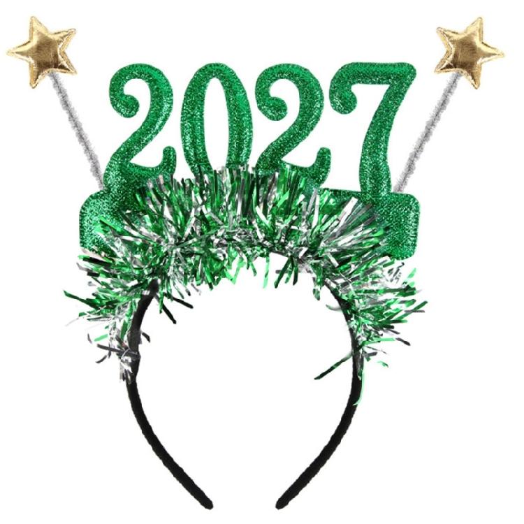 Праздничный аксессуар для волос на Новый 2027 год, Блестящая повязка на голову с яркой отделкой для праздничной одежды и использования в фотобудке