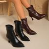 2025 Spring Pointed Toe Women Modern Ankle Boots Fashion Soft Leather Short Booties Concise High Heels Shoes