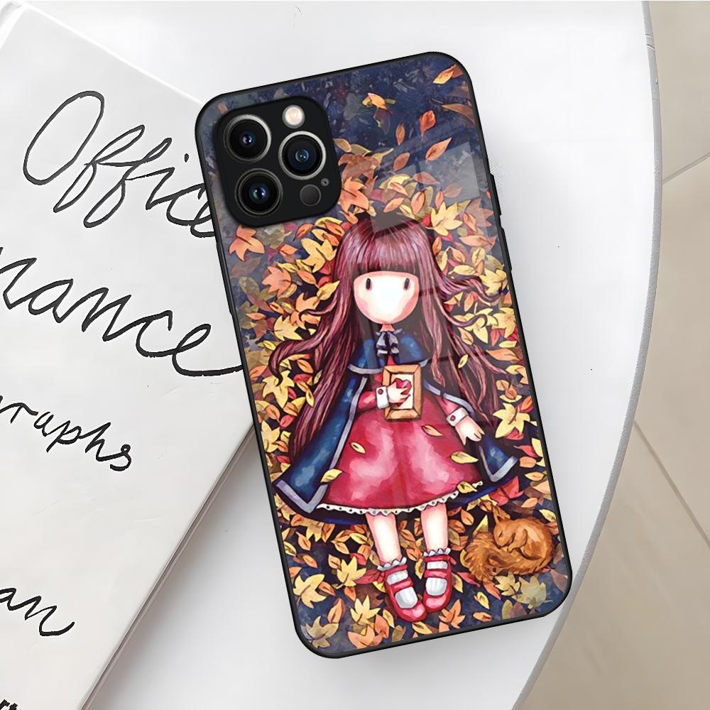 Gorjusses Cute Doll Santoroes Phone Case for Iphone 17 16 Air 15 14 12 11 13 Pro Max Mini X Xr Xs Se Puls glass Cover
