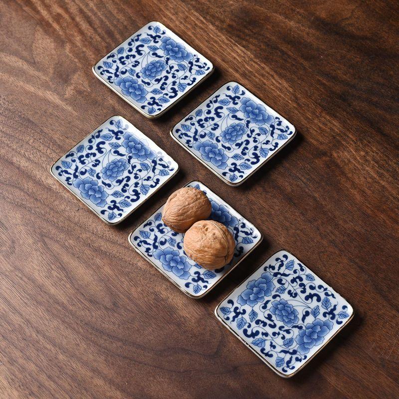 Креативный керамический коврик для чашки чая, золотой противоскользящий чайный столик, изолированный держатель для чашки, аксессуары для чайной церемонии кунг-фу