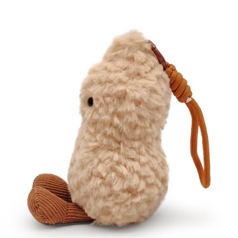 Lovely Peanut Plush Toy Pendant Cute Stuffed Doll Birthday Holiday Gift for Women Kids Fun Bag Pendant Keychain Home Desk Decor