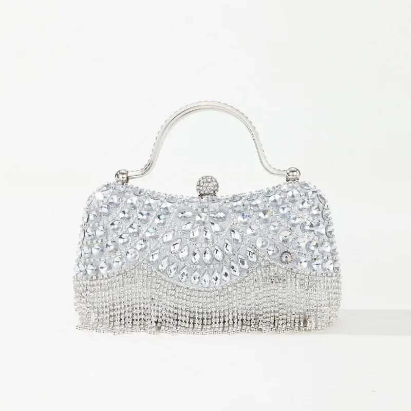 Великолепные и Блестящие Стразы с Кисточками Ручка Вечерние Сумки для Вечеринки и Свадьбы Клатч Дизайнерские Сумки Сумки
