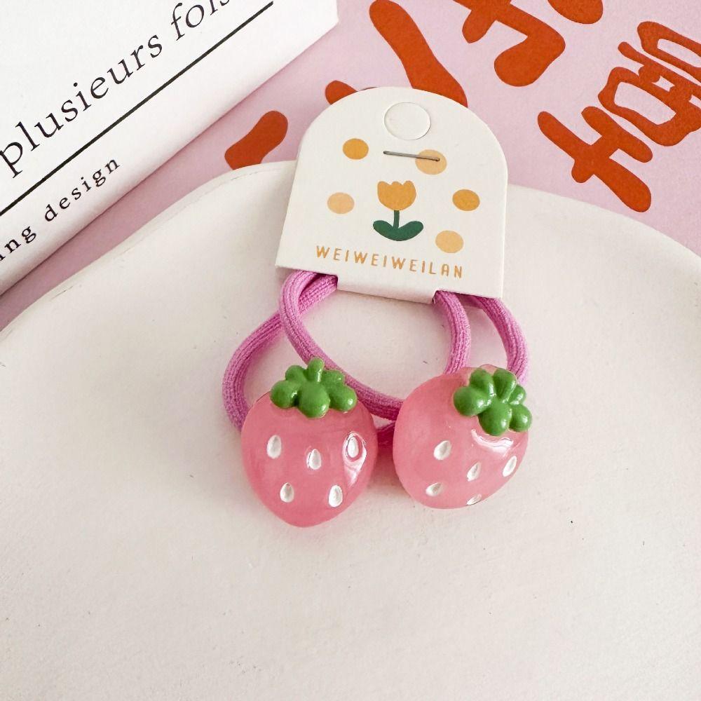 Детские резинки для волос персикового цвета, клубничные фруктовые веревки для волос, милые детские резинки для хвостиков, вечеринка