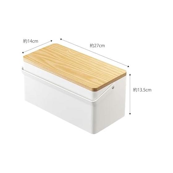 Yamazaki Jitsugyo 5060 Sewing Box White Approx. W27XD14XH13.5cm Tower Movable Tray with Handle