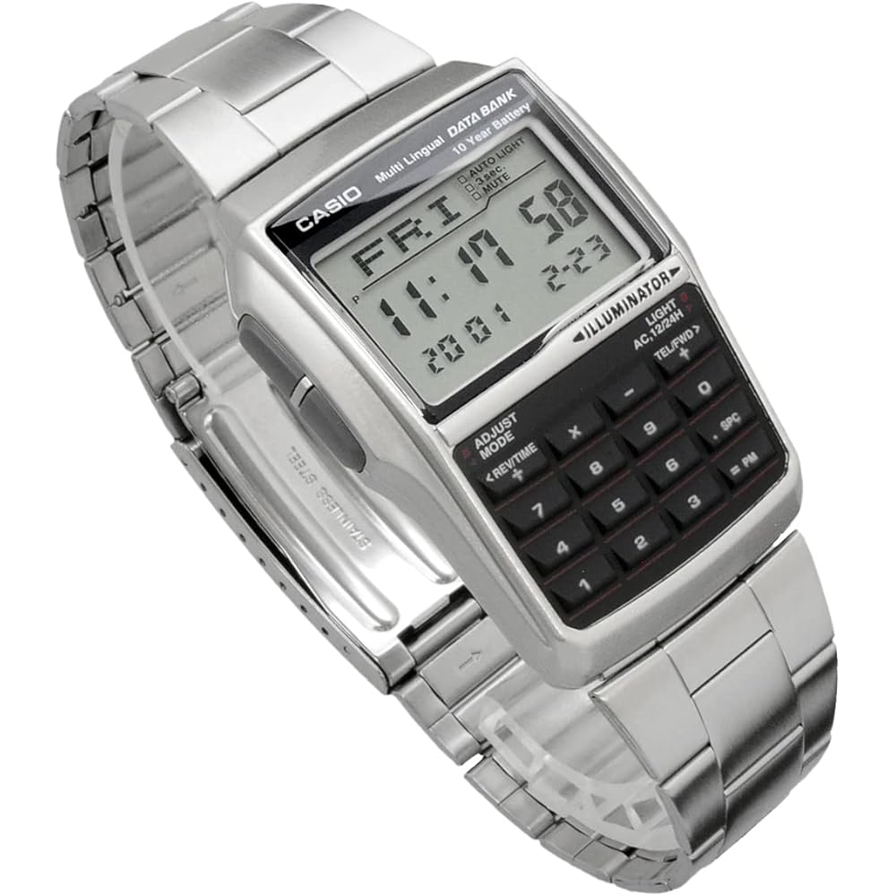 Casio CASIO DATA BANK Цифровые часы DBC-32D-1A Мужские Серебристый Металлический Ремешок Модель для Зарубежного Рынка [Параллельный Импорт]