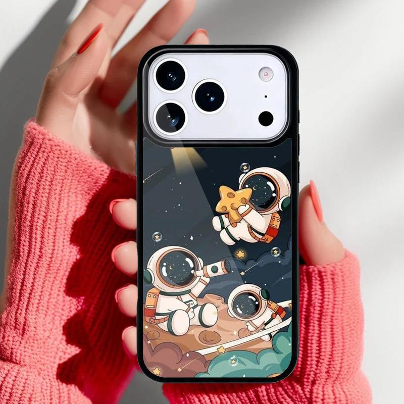 Милый чехол-астронавт с галактикой для iPhone 17 16 15 14 13 Pro Max Задняя крышка для 12 11 Pro Coque