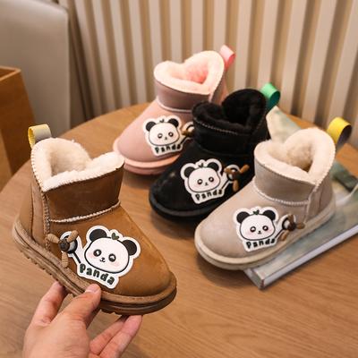 Новые детские зимние ботинки корейской версии с кожаными и теплыми хлопковыми ботинками