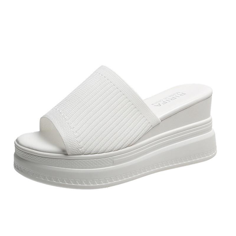 Красно-белые тапочки на танкетке, женские сандалии на платформе, свадебные туфли, женские летние пляжные сандалии, повседневные роскошные дизайнерские туфли на открытом воздухе