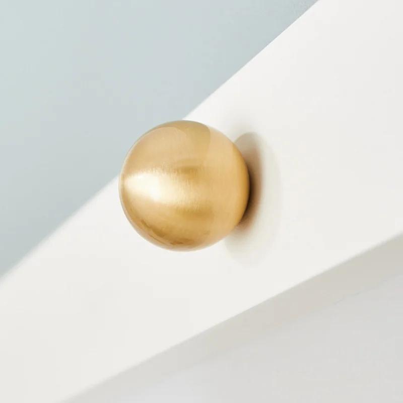 Solid Brass Furniture Kitchen Handles Nordic Gold Ball Shape Drawer Knobs Cabinet Door Cupboard Wardrobe Dresser Pulls Knobs