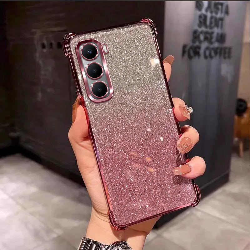 Роскошный прозрачный чехол с блестящим покрытием для INFINIX HOT 70 60 50 40 Pro Plus 60I 50I 40I 4G 5G, противоударная защитная крышка с защитой четырех углов