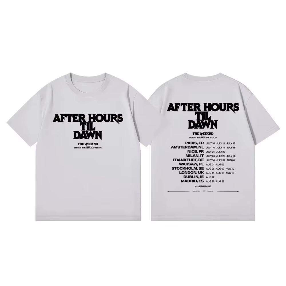Модная футболка с коротким рукавом Мерч тура The Weeknd After Hours Til Dawn Мужские и женские хлопковые футболки