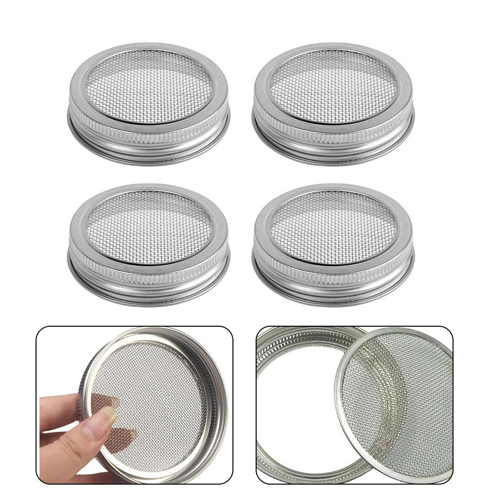 4pcs Stainless Steel Lid For Jar Sprouting Prevents Mold Formation