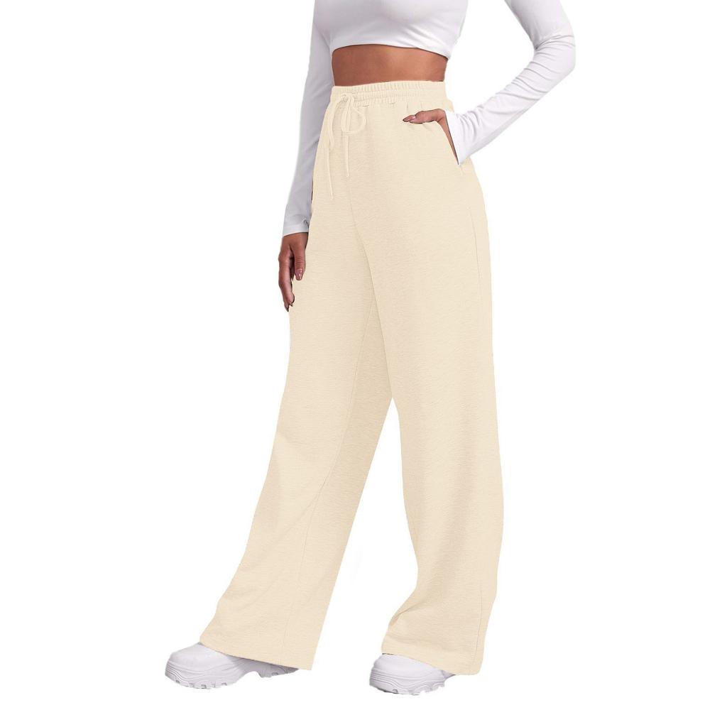 Женские весенне-летние спортивные штаны, однотонные повседневные брюки, женские спортивные штаны, широкие прямые брюки