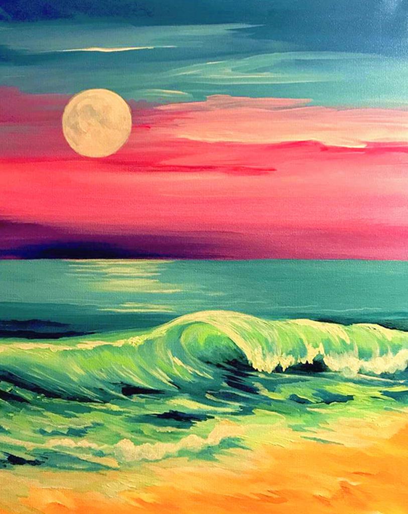 DIY Алмазная вышивка 5D пейзаж пляж вышивка крестиком закат побережье круглая алмазная живопись мозаика со стразами подарок на Новый год