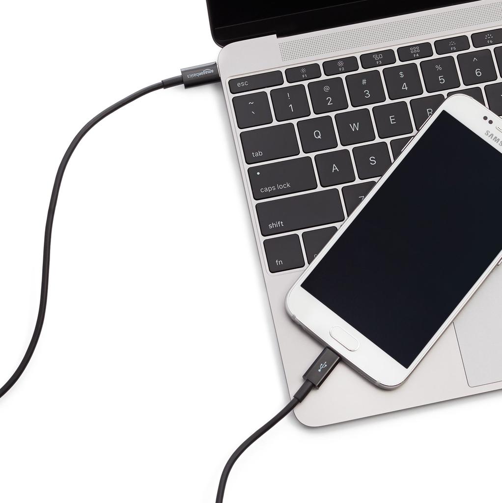 Базовый USB-кабель Amazon типа C, 0,9 м (Тип C — Micro 2.0 Тип B) черный