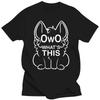 OwO What's This_ - White Text T Shirt Owo Whats Meme Funny Fur Furry Cute Memes Internet slang#Color(1)
