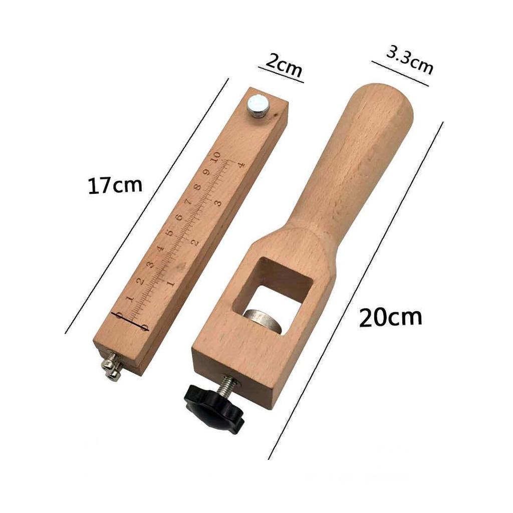 Adjustable Wooden Leather Strap Cutter - DIY Handmade Leather Goods Tool