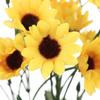 5/7/22 Heads Decorative Bright Yellow Real Touch Artificial Flower Fake Flores Bouquet Wedding Decoration Silk Sunflower