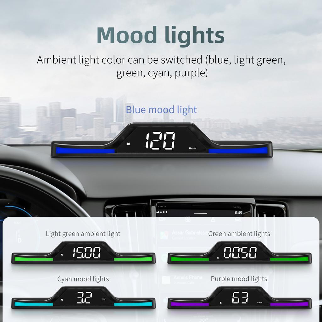 G15 GPS Автомобильный HUD Цифровой спидометр MPH KMH Head Up Display Поддержка скорости Спутниковое синхронизация Электроника Аксессуары для всех автомобилей