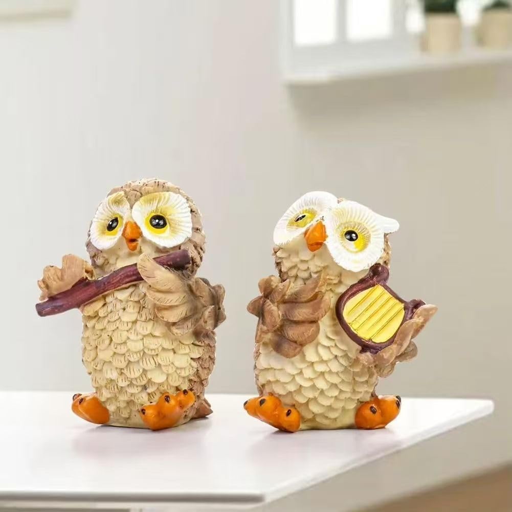 Фигурки животных Pinenjoy, Миниатюрные украшения-совы, Талисманы животных, Милые и стильные украшения-совы со светом, Идеально подходят для садов, балконов и