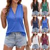 Летние топы для женщин. Модные женские свободные майки без рукавов с V-образным вырезом и пуговицами.