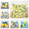 Fresh Elegant Art Blue Watercolor Lemon Cushion Cover Linen Pillowcase Soft  for Sofa Bed Home Room Decor