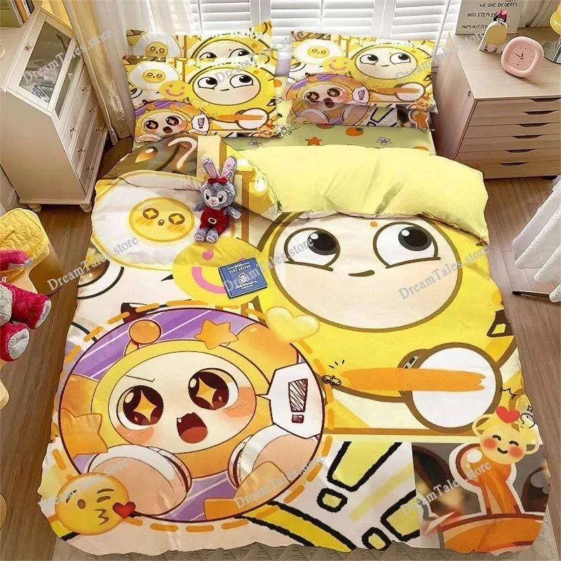 Мультяшный набор постельного белья Eggy Party с 3D-печатью Игровое пододеяльник Наволочки для девочки Мальчика Подарок на День Рождения Домашний текстильextile741
