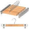 Вешалка для юбок, вешалка для брюк с зажимами, вешалка для белья, вращение на 360 градусов, регулируемый размер, изготовлена из натурального дерева