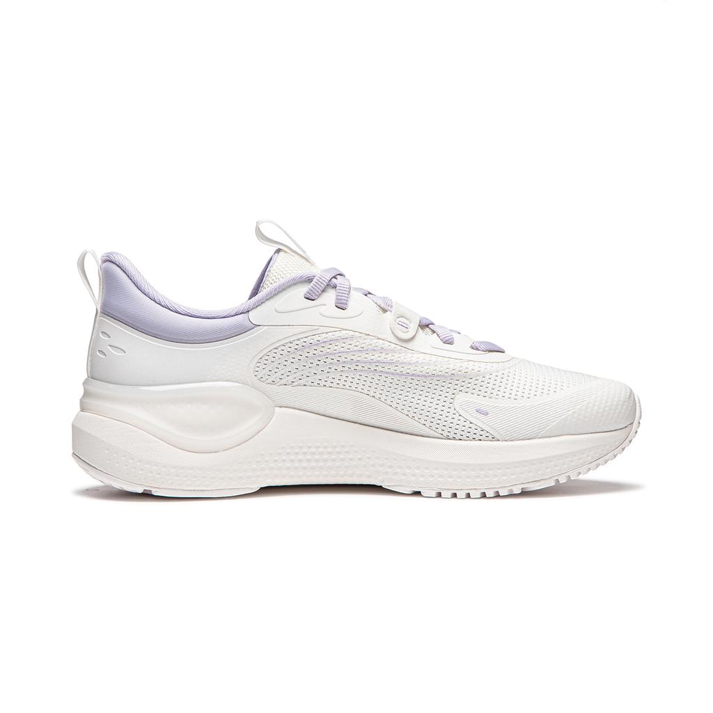 Li Ning Eazgo V2 Амортизация, Износостойкие Низкие Повседневные Беговые Кроссовки Женские Бело-Фиолетовые ARSU002-1