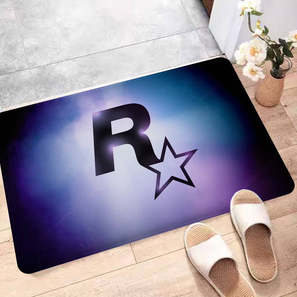 Коврик для пола Rockstar Games Буква R Нескользящий коврик для прачечной Декор для прачечной Балкон Детская Гостиная Бытовые ковры