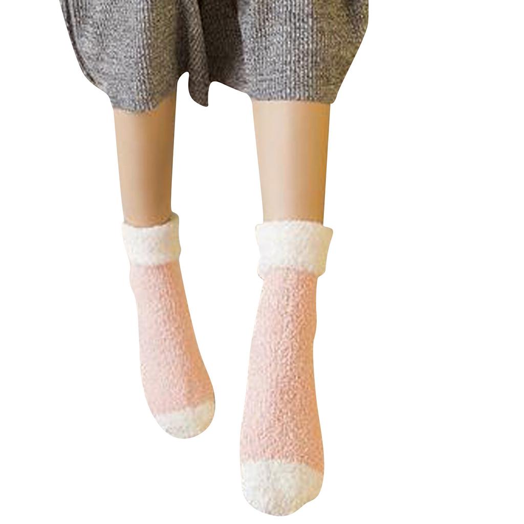 Женские носки из кораллового флиса плюс флисовые носки для сохранения тепла, домашние носки-тапочки