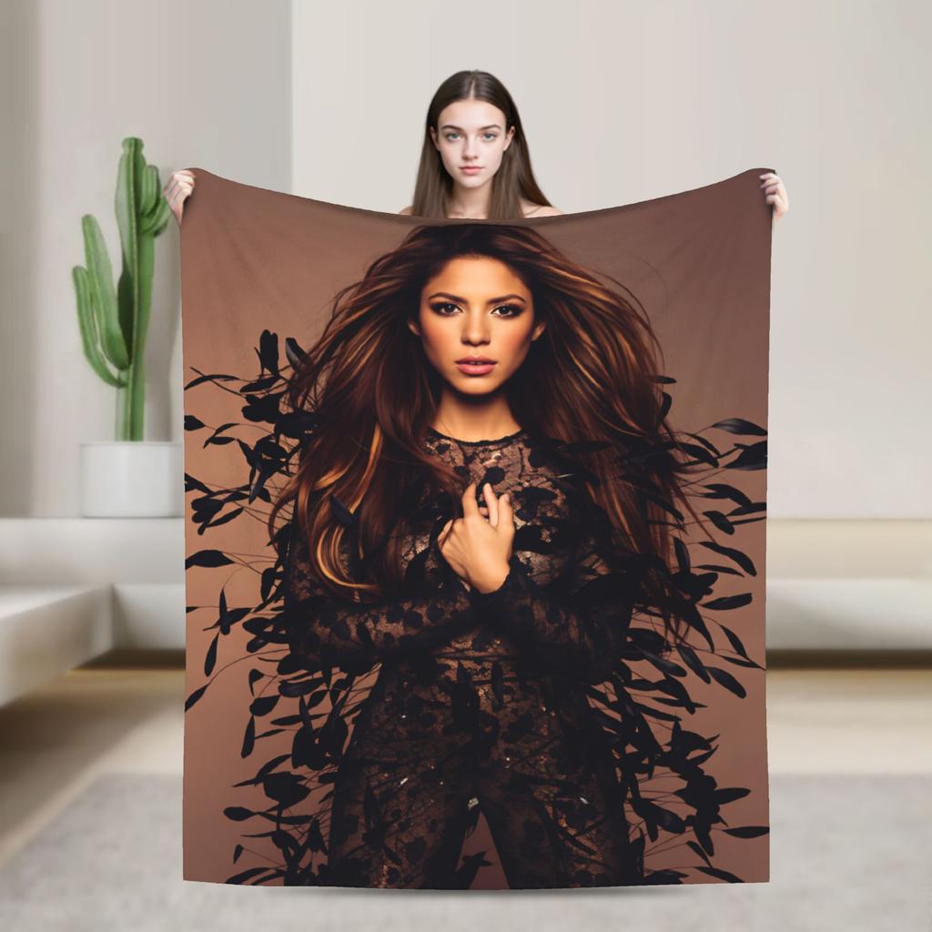 Shakira Blanket Singer Pop Soft Funny Plush Throw Blanket For Home Decor Travel Office Flannel Bedspread Bed Cover