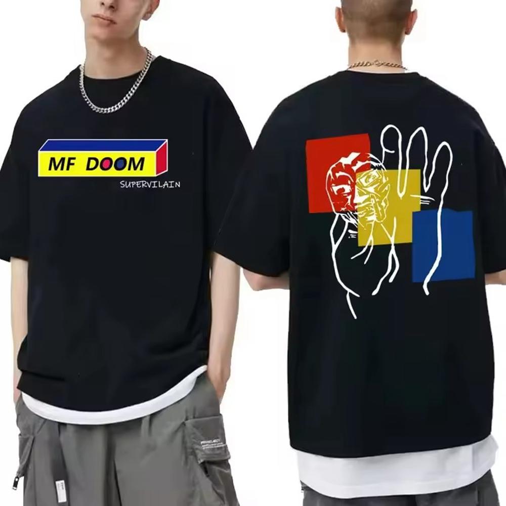 Camisetas Mujer Men Clothing Homme Printing T Shirt New in Top Singer Mf Doom Madlib Madvillain Double Sided Graphic Tshirt